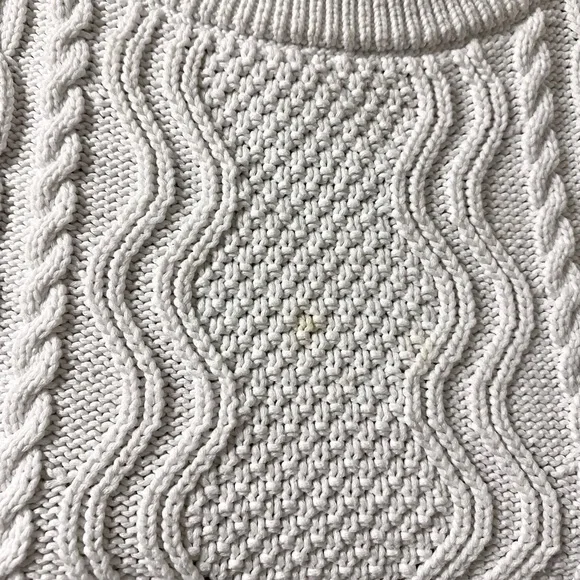 Banana Republic White Sweater with Red, White, and Blue Striped Trim - Picture 3 of 4